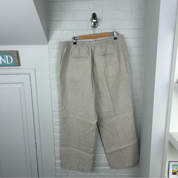 L.L.Bean Neutral Cream Tan 100% Linen Classic Fit Pants Size 18 - Picture 10 of 10